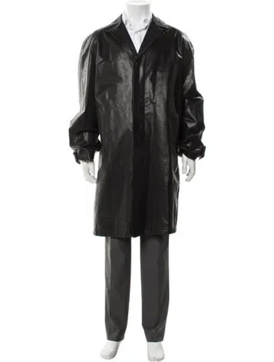 Pre-owned Prada 2022 Signature Logo Overcoat In Gray