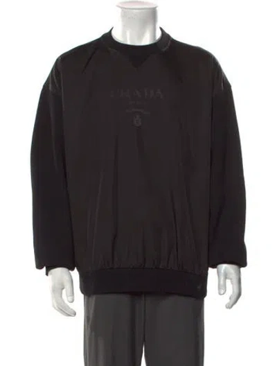 Pre-owned Prada 2022 Signature Logo Sweatshirt In Black