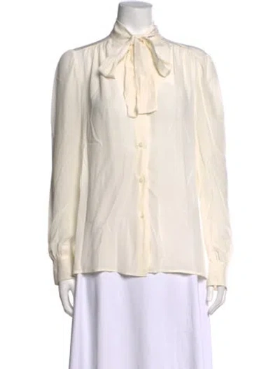 Pre-owned Prada 2022 Silk Blouse In Neutrals