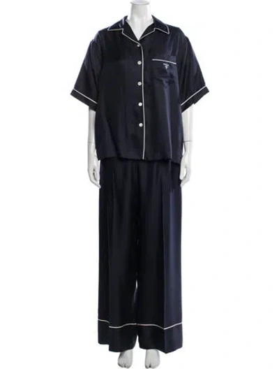 Pre-owned Prada 2022 Silk Pajamas In Blue