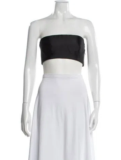 Pre-owned Prada 2022 Strapless Crop Top In Black