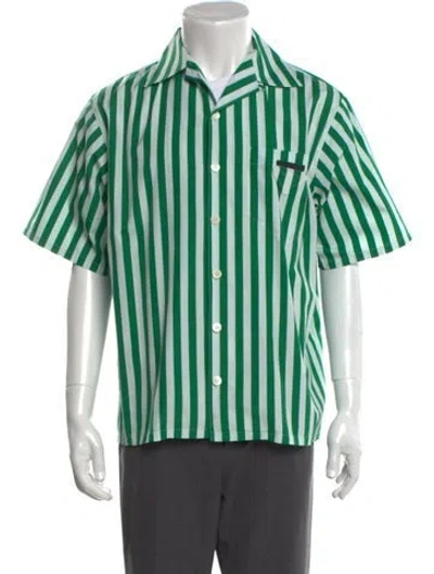 Pre-owned Prada 2022 Striped Shirt In Green