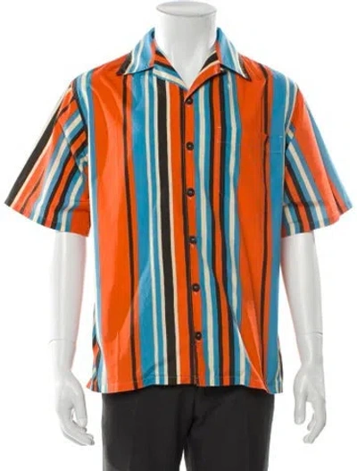 Pre-owned Prada 2022 Striped Shirt In Orange