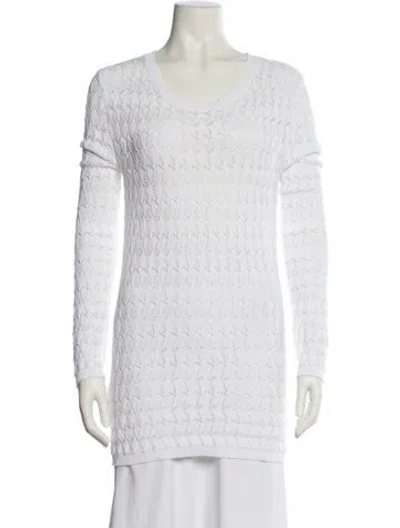 Pre-owned Prada 2022 Striped Sweater In White