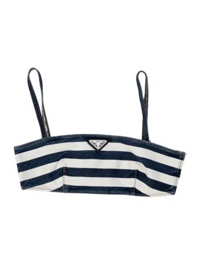 Pre-owned Prada 2022 Striped Top In Blue