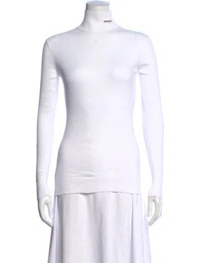 Pre-owned Prada 2022 Turtleneck Sweater In White