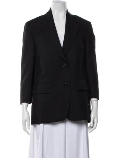 Pre-owned Prada 2022 Virgin Wool Blazer In Black