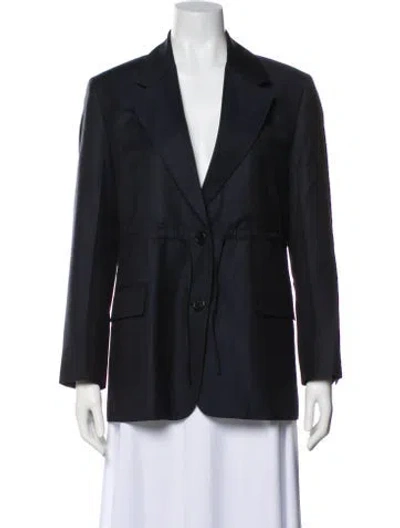 Pre-owned Prada 2022 Virgin Wool Blazer In Blue