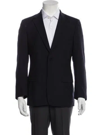 Pre-owned Prada 2022 Virgin Wool Blazer In Blue