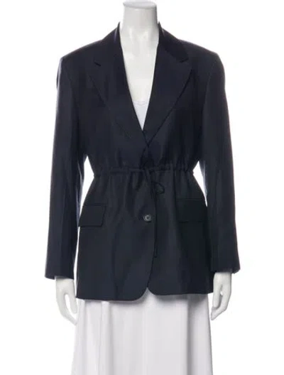Pre-owned Prada 2022 Virgin Wool Blazer In Blue