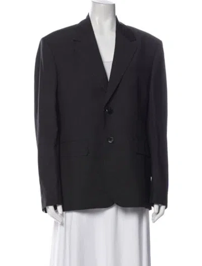 Pre-owned Prada 2022 Virgin Wool Blazer In Gray
