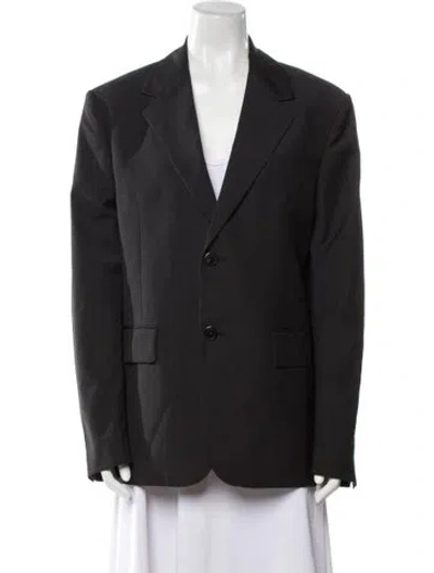 Pre-owned Prada 2022 Virgin Wool Blazer In Gray