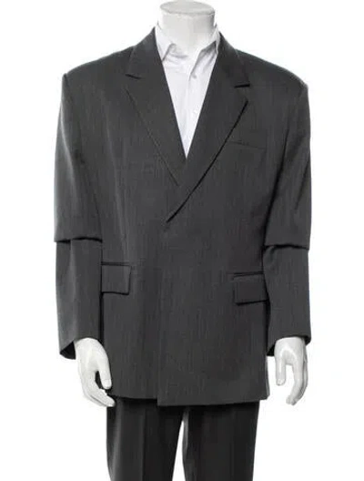 Pre-owned Prada 2022 Virgin Wool Blazer W/ Tags In Gray