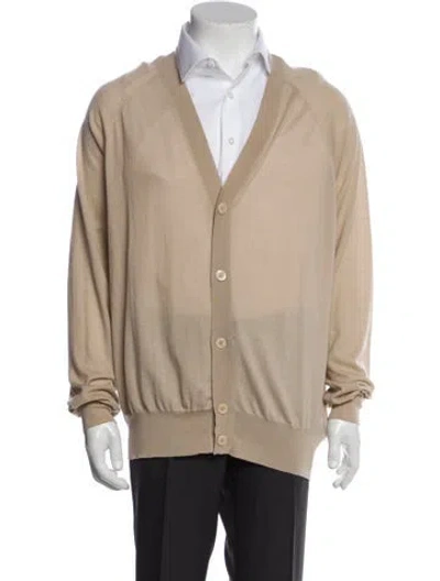 Pre-owned Prada 2022 Virgin Wool Cardigan In Neutral