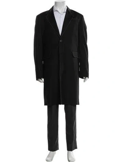 Pre-owned Prada 2022 Virgin Wool Coat In Black