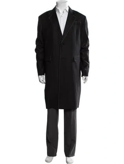 Pre-owned Prada 2022 Virgin Wool Coat In Black