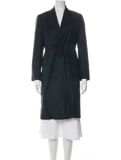 Pre-owned Prada 2022 Virgin Wool Coat In Blue