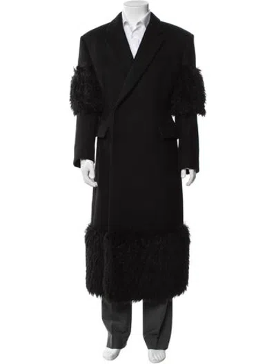 Pre-owned Prada 2022 Virgin Wool Overcoat In Black