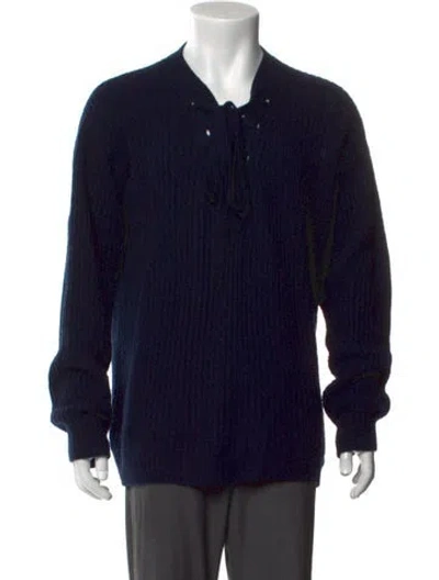Pre-owned Prada 2022 Virgin Wool Pullover In Blue