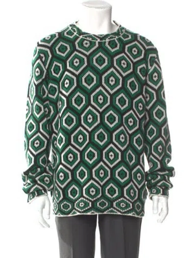 Pre-owned Prada 2022 Virgin Wool Pullover In Green