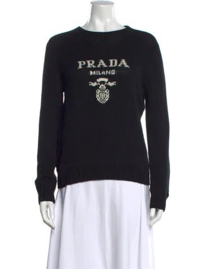 Pre-owned Prada 2022 Virgin Wool Sweater In Black