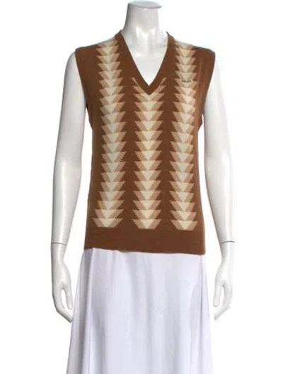 Pre-owned Prada 2022 Virgin Wool Sweater In Brown