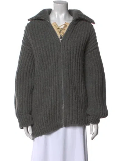 Pre-owned Prada 2022 Virgin Wool Sweater In Gray