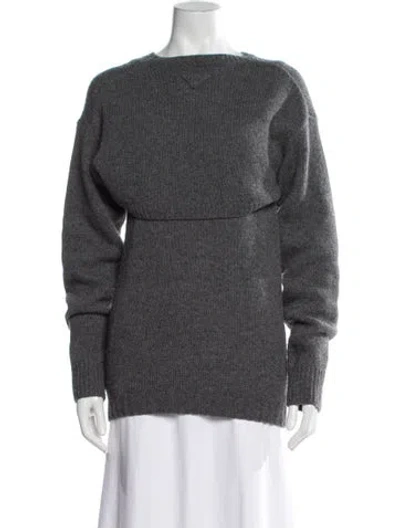 Pre-owned Prada 2022 Virgin Wool Sweater In Gray