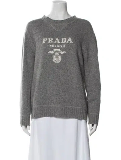 Pre-owned Prada 2022 Virgin Wool Sweater In Gray