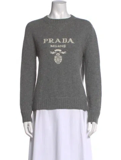 Pre-owned Prada 2022 Virgin Wool Sweater In Gray