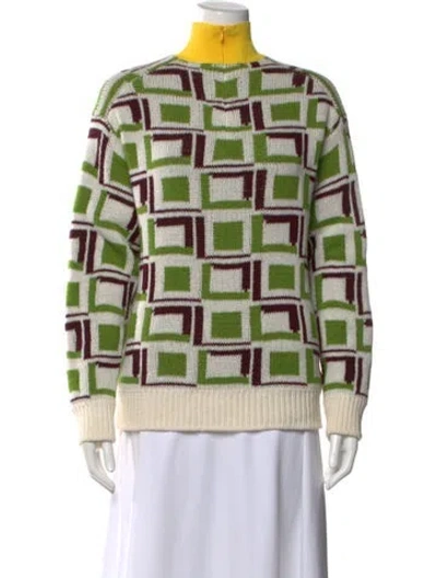 Pre-owned Prada 2022 Virgin Wool Sweater In Green