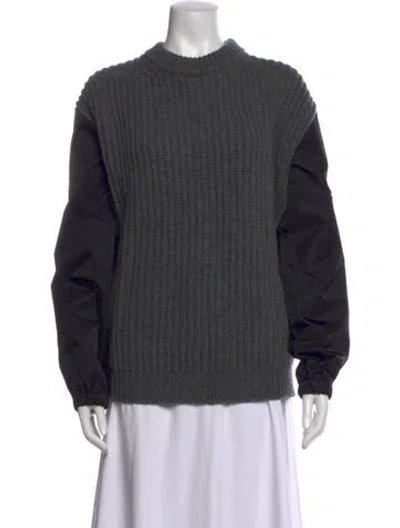 Pre-owned Prada 2022 Virgin Wool Sweater In Grey