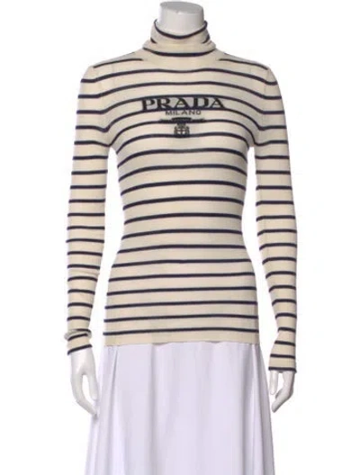 Pre-owned Prada 2022 Virgin Wool Sweater In Neutral
