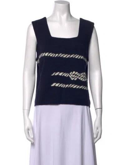 Pre-owned Prada 2022 Virgin Wool Sweater Vest In Blue