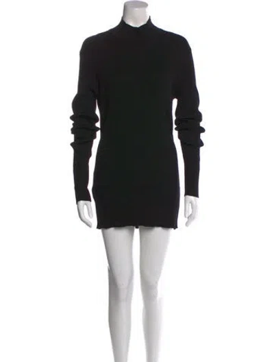 Pre-owned Prada 2022 Virgin Wool Tunic In Black