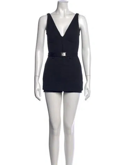 Pre-owned Prada 2022 V-neck Jumpsuit In Black