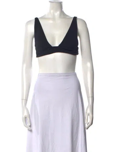 Pre-owned Prada 2022 V-neck Sports Bra In Black