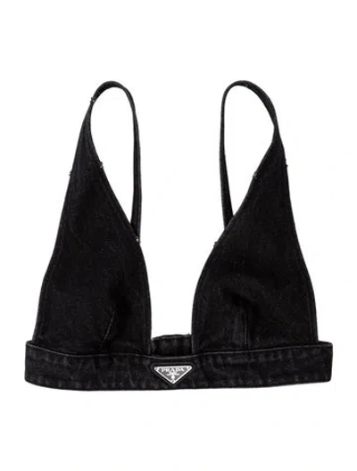 Pre-owned Prada 2022 V-neck Sports Bra In Blue