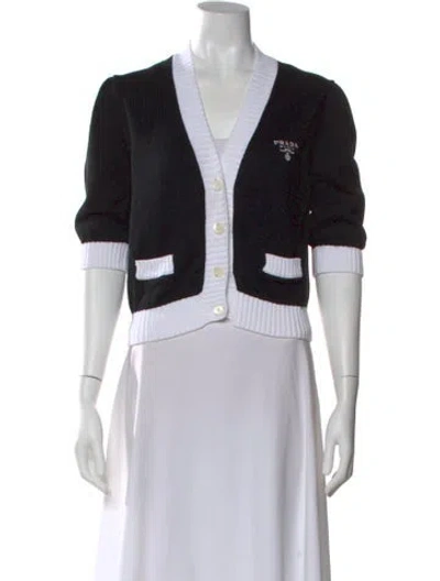 Pre-owned Prada 2022 V-neck Sweater In Black