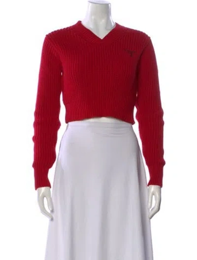 Pre-owned Prada 2022 V-neck Sweater In Red