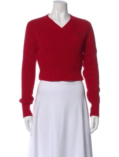 Pre-owned Prada 2022 V-neck Sweater In Red