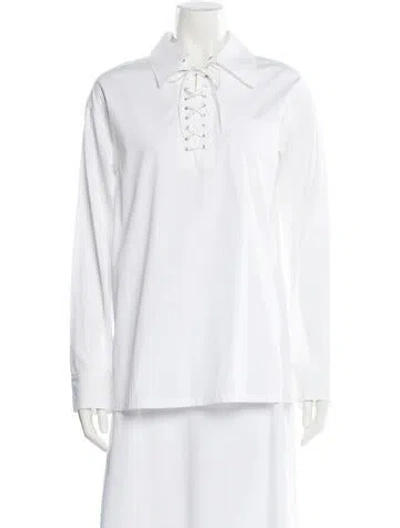 Pre-owned Prada 2022 V-neck Tunic In White