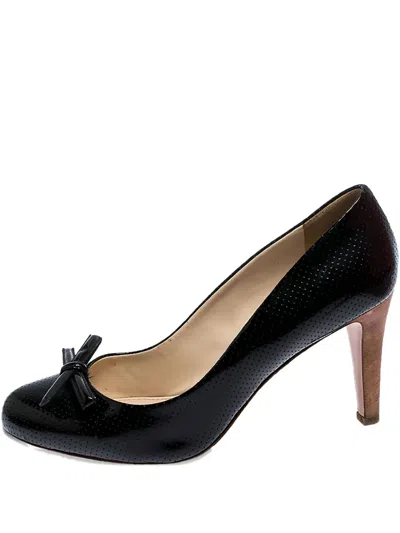 Pre-owned Prada 2023 90mm Bow-embellished Pumps In Black