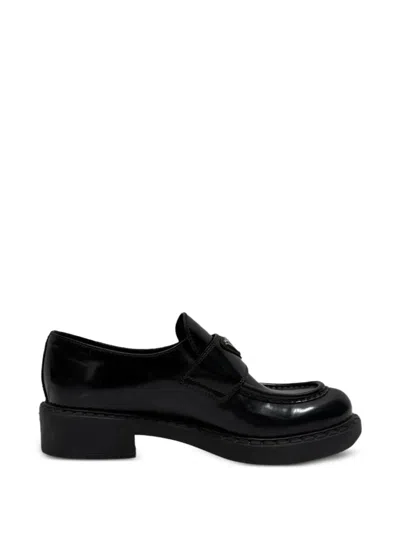 Pre-owned Prada 2023 Brushed Leather Loafers In Black