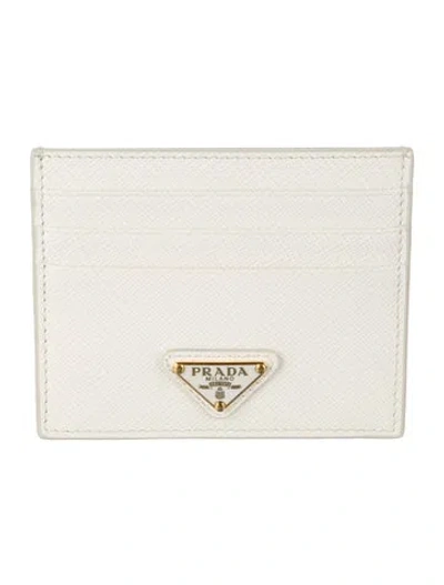 Pre-owned Prada 2023 Card Holder In White