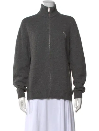 Pre-owned Prada 2023 Cashmere Cardigan In Gray