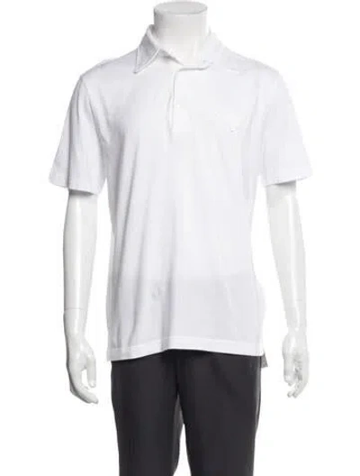 Pre-owned Prada 2023 Collar Polo Shirt In White