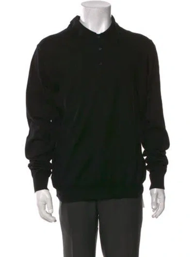 Pre-owned Prada 2023 Collar Polo Sweater In Black