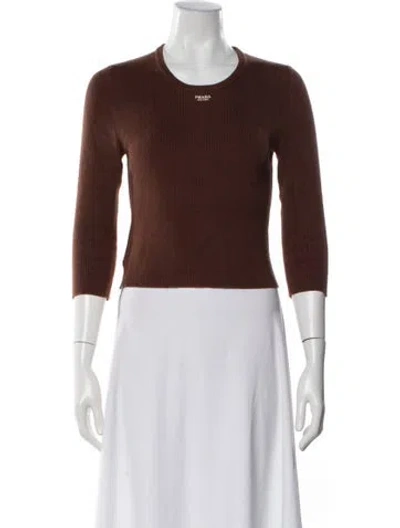 Pre-owned Prada 2023 Crew Neck Sweater In Brown