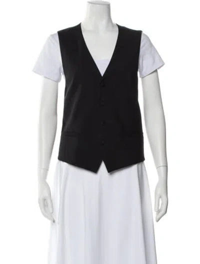 Pre-owned Prada 2023 Enameled Metal Triangle Suit Vest In Black